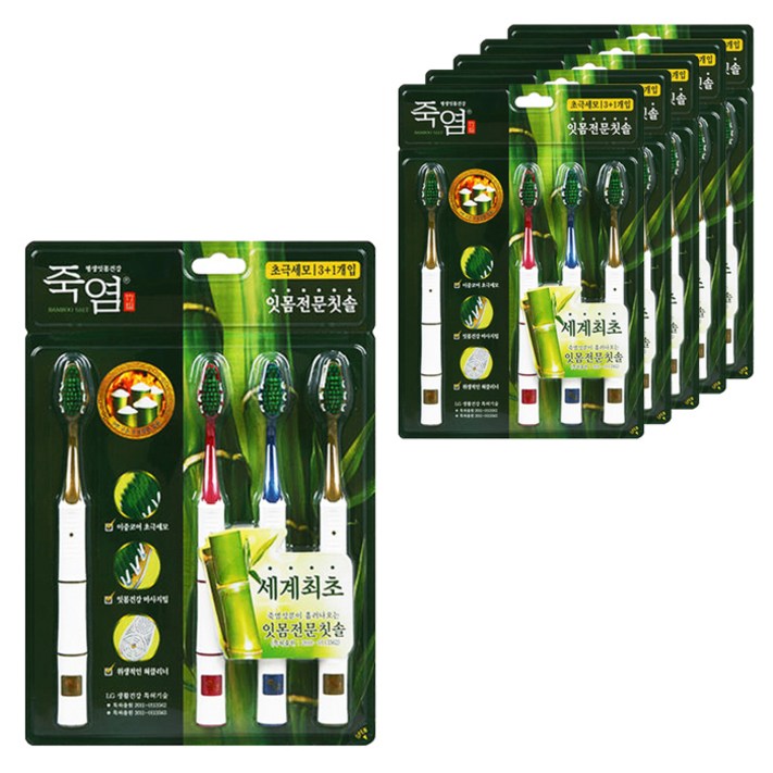 죽염 잇몸전문 칫솔, 4개입, 6개 죽염 잇몸전문 칫솔, 4개입, 6개