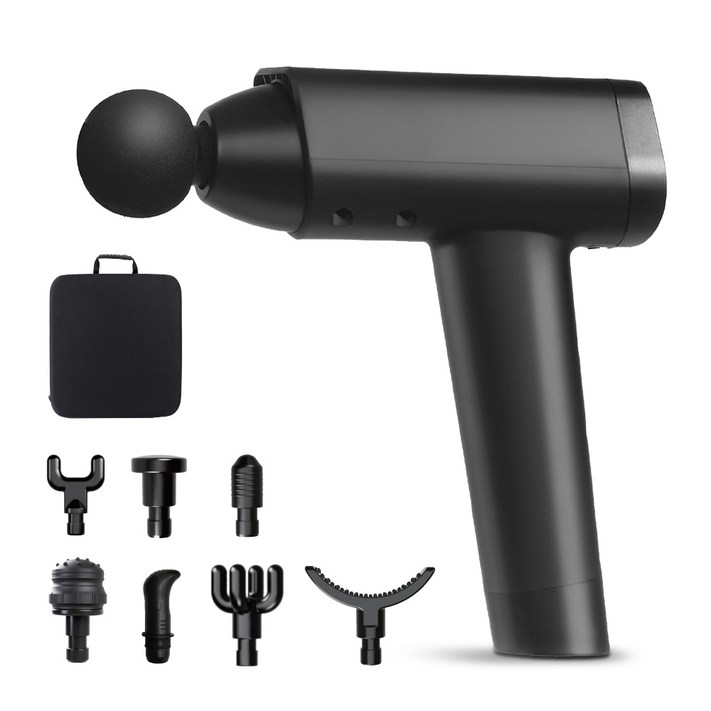 홈플래닛 최고급형 BLDC 전신 무선 마사지건 8종 헤드, 파우치 세트