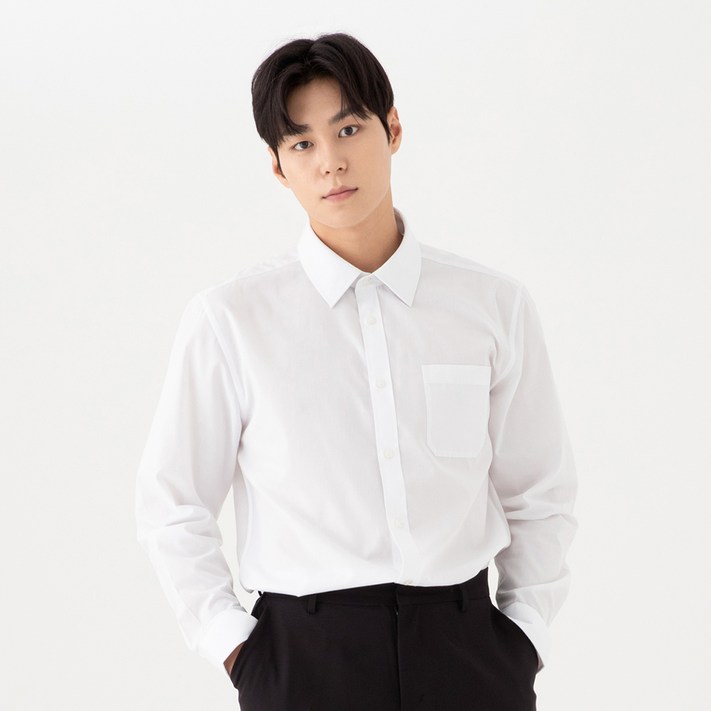캐럿 남성용 베이식 슬림핏 드레스 셔츠 캐럿 남성용 베이식 슬림핏 드레스 셔츠