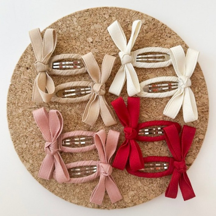 비솔 리본 똑딱핀 4종 x 2p 세트