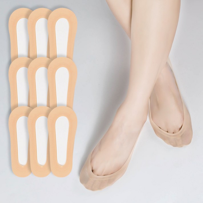 시너싹스 여성용 전체실리콘 논슬립 쿨 덧신 9켤레