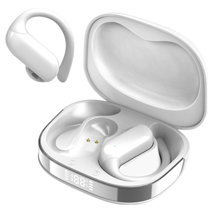 아이리버 오픈형 무선 귀걸이형 운동 블루투스 이어폰, WHITE, IOWL90