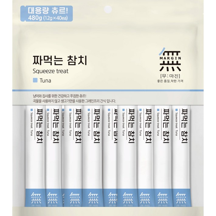 무마진 짜먹는 고양이 간식 12g x 40p, 참치맛, 12g, 1개 무마진 짜먹는 고양이 간식 12g x 40p, 참치맛, 12g, 1개