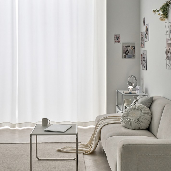 데시뉴 뉴노멀 사계절 암막커튼 아일렛형 긴창 특대형  커튼끈 세트