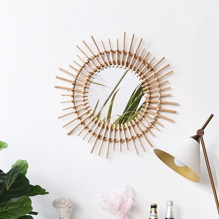 프롬아떼 라탄 벽거울 태양 40cm FA101