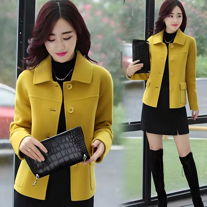 빌리즈빈 겨울 엘레못자켓  여성 칼라별 단추 숏 자켓 T33