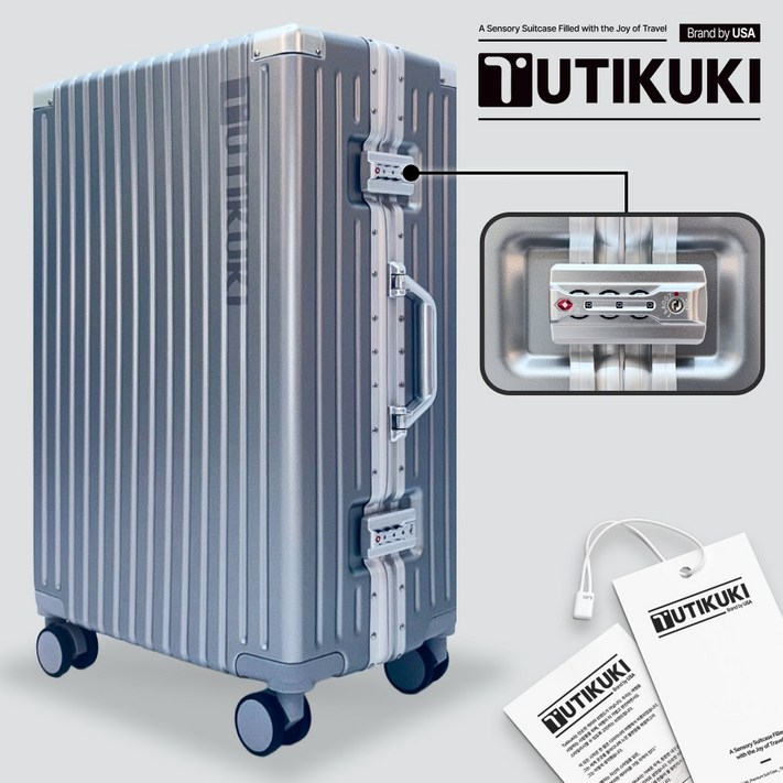 TUTIKUKI 알루미늄 100 PC 스탠다드형 캐리어 20인치 24인치 26인치 기내용 수하물용 TSA 자물쇠 3년 AS