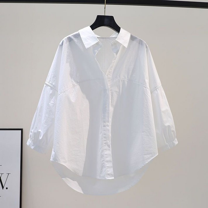 엘바리스 여성 가오리핏 버프 소매 빅사이즈 셔츠