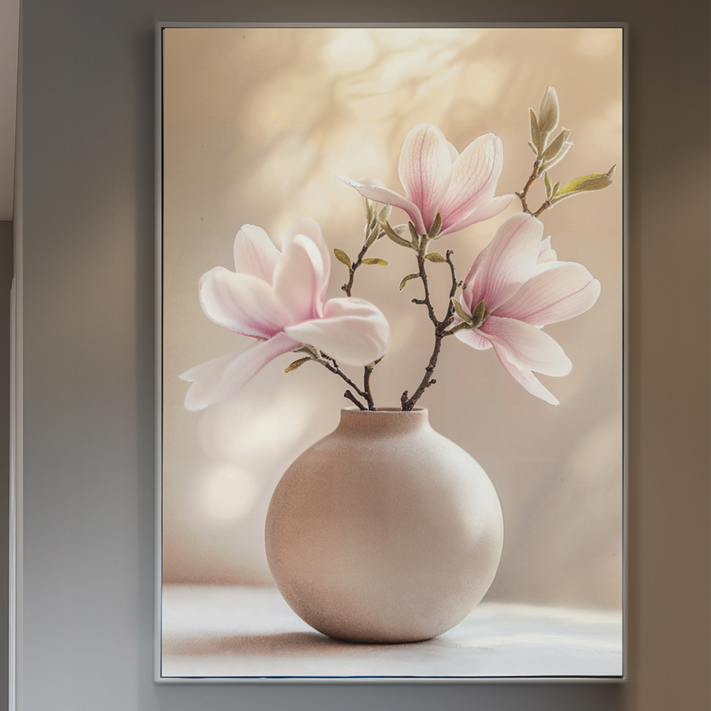 인메이블 복들어오는 목련 달항아리 6종 꽃 그림 힐링 풍수 인테리어 거실 개업 카페 선물 금전운