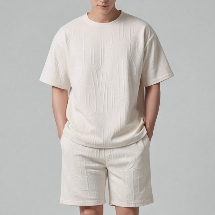 루크 남성 루즈핏 반팔 티셔츠 반바지 상하세트 데일리 심플한 패션 트레이닝복 세트 편안한 간절기 봄여름 츄리닝 셋트