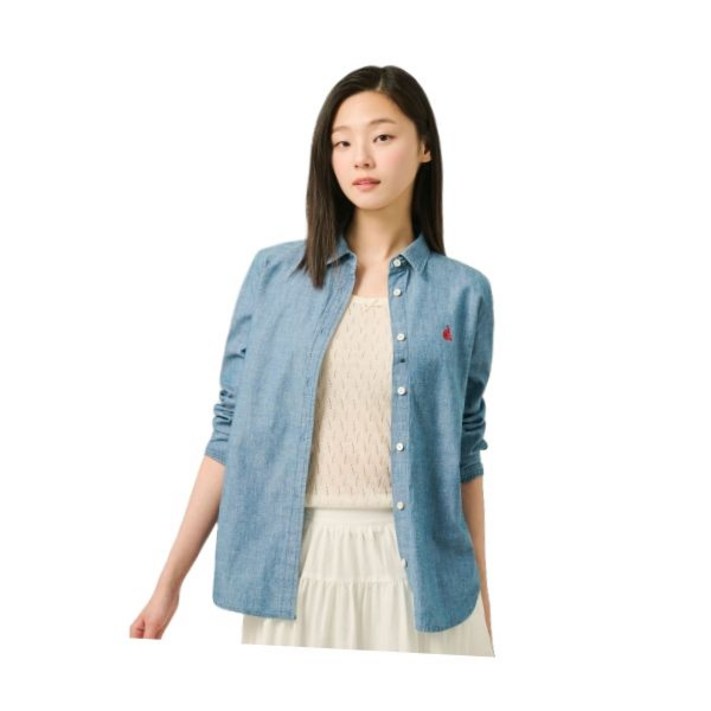 정품 빈폴 레이디스 Essential 서머 데님 셔츠  블루 BF5464E01P 균일가 딜