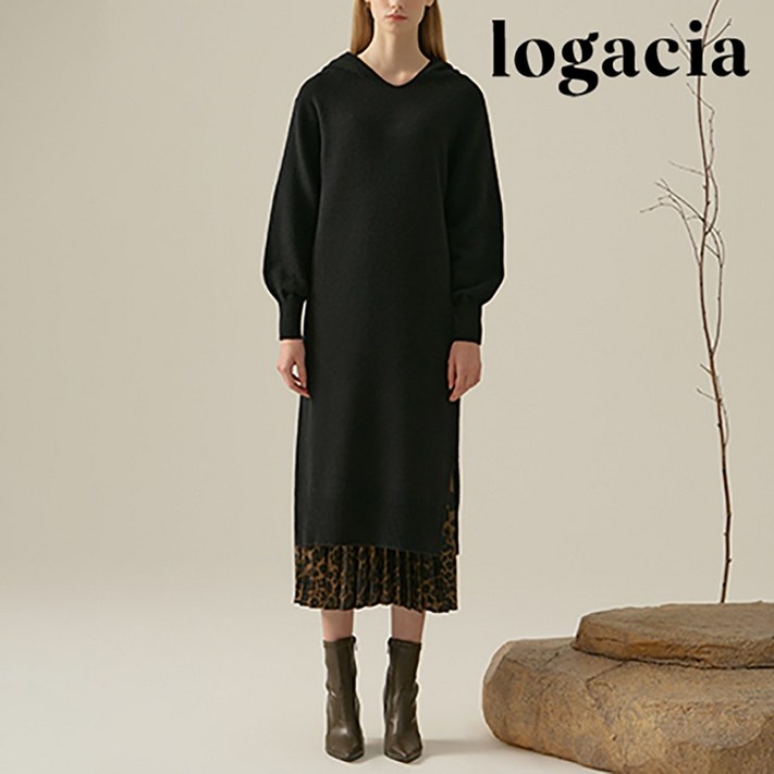 logacia 로가시아 메리노울 후드 원피스 1종