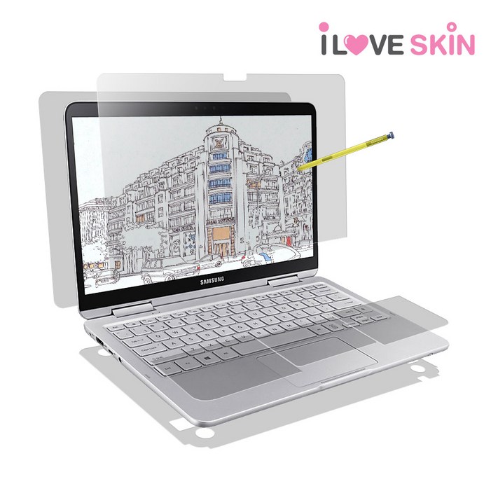알럽스킨 삼성 노트북 펜 Pen 15 종이질감 액정외부 보호필름 2매 NT950QAA 노트북용, 1개 알럽스킨 삼성 노트북 펜 Pen 15 종이질감 액정외부 보호필름 2매 NT950QAA 노트북용, 1개