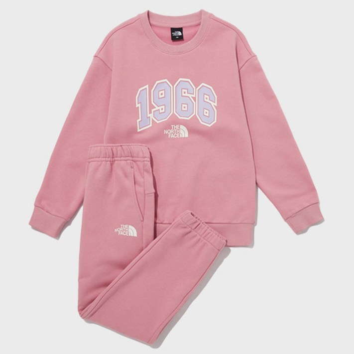 노스페이스 키즈 1966 로고 스웻 세트 NM5MP54TROP
