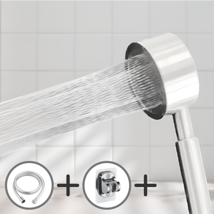 테시미스 수압상승 스텐 샤워기 세트 헤드 물때방지샤워호스, 1개, 실버