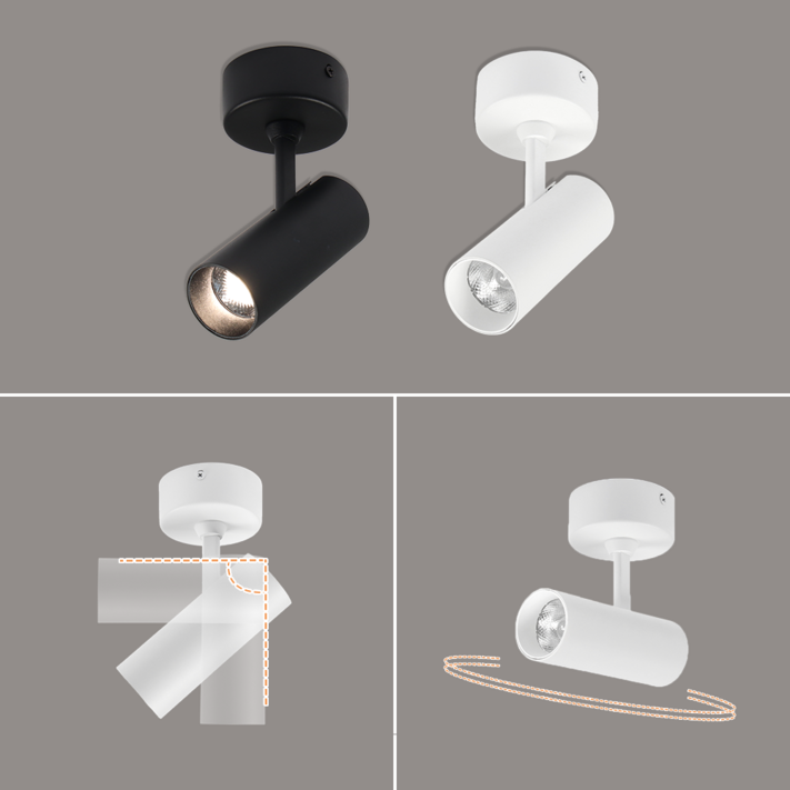 LED 샤인 COB 스포트 직부 조명 핀조명 스팟조명 원통 직부등 20W 각도조절 실린더 스포트라이트