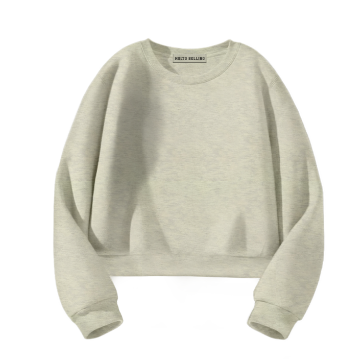 몰토벨리노 SF 무지 세미오버핏 크롭 맨투맨