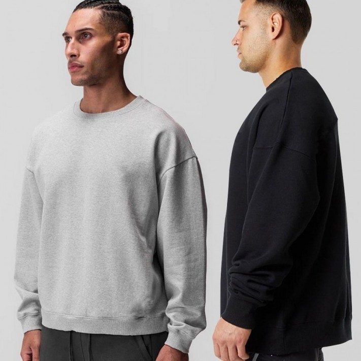 유일예쁜 코디 후드티 긴팔 베이직 블랙 보세 봄옷 남자 라운드넥 티셔츠 그레이 맨투맨 색상