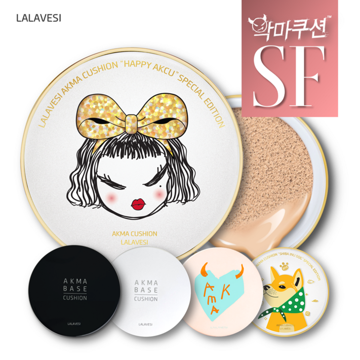 라라베시 공식 악마쿠션 촉촉커버 SF타입, 옐로우23호, 본품시바이누, 1개