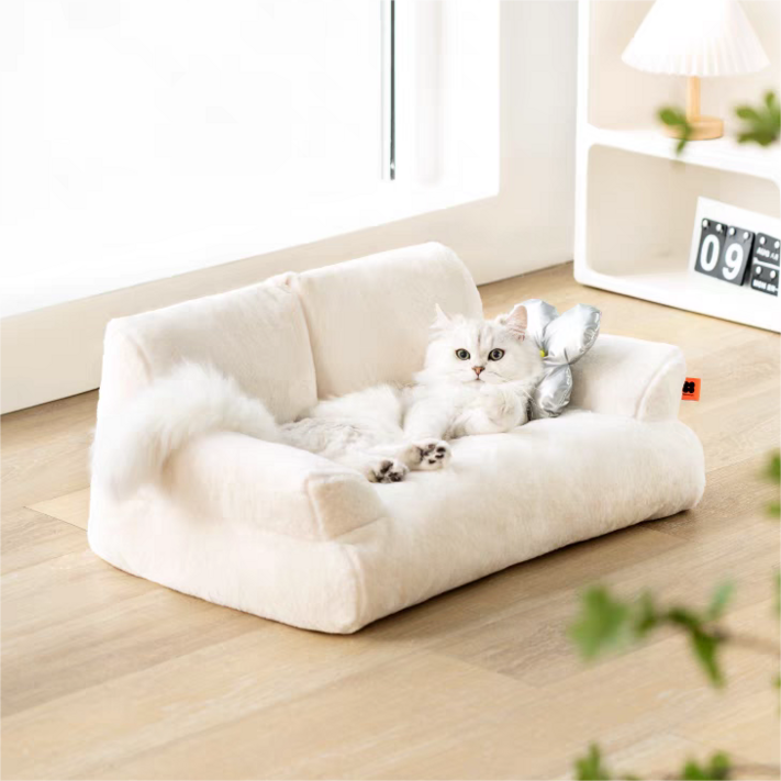 cosmag 겨울 따뜻한 강아지 고양이 펫 쇼파 침대 탈부착 세탁 가능 뛰어난 딥슬립 쿠션 하우스 대형, 월광화이트 cosmag 겨울 따뜻한 강아지 고양이 펫 쇼파 침대 탈부착 세탁 가능 뛰어난 딥슬립 쿠션 하우스 대형, 월광화이트