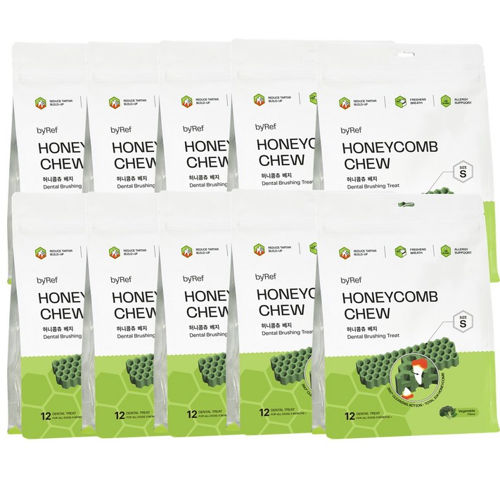 바이레프 강아지 허니콤츄 덴탈껌, 120g, 베지S, 10개