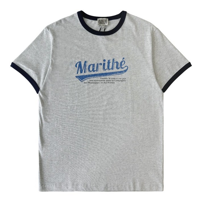 마리떼 빈티지 베이스볼 링거 티셔츠 VINTAGE BASEBALL RINGER TEE LIGHT HEATHER GRAY