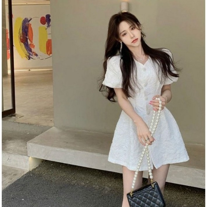릴리제인 뒤트임 러블리 트위드 봄 원피스 하객룩