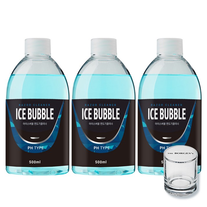 아이스버블 면도기클리너 세정액 PH타입 500ml x 3p  세척용 유리컵, 단일상품, 단일색상, 3개