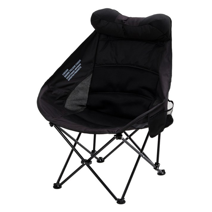 LIBERO 다이노 필로우 캠핑 쿠션 체어, 블랙, 1개