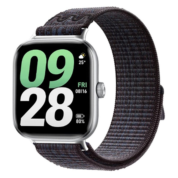 스페이스쉴드 레드미 워치 5 호환 풀탭 스포츠루프 스트랩, 블루블랙, 1개