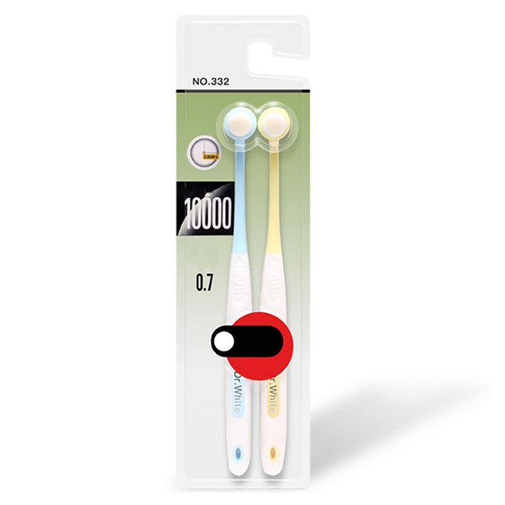 딩동펫 강아지 스마일 원형 미세모 칫솔 2종 세트