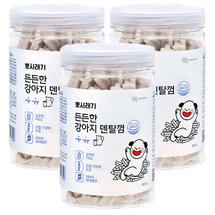 뽀시래기 든든한 강아지 덴탈껌, 우유, 300g, 3개