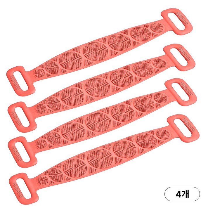 아띠꼴로 2개 등밀이 때타올 등 때밀이 타올 등밀기 바디 브러쉬, 때밀이핑크, 4개입, 4개