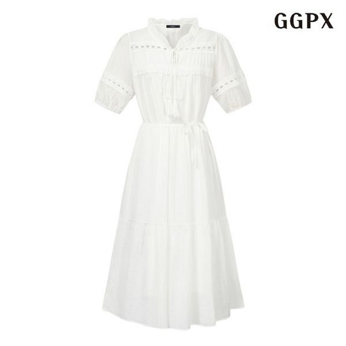 GGPX 레이스 프릴 보헤미안 원피스 (GPBOW030D)