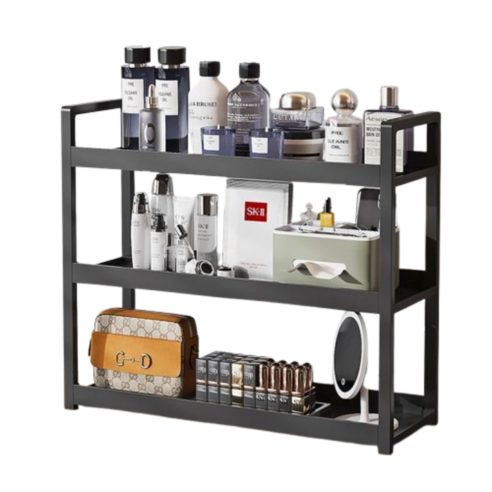 매이노 수납 정리대 책상 선반, 3단, 블랙