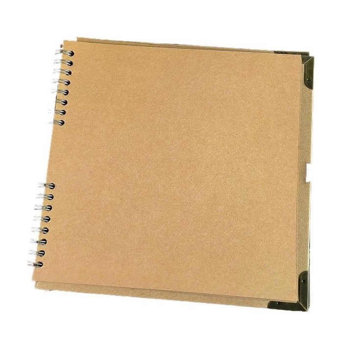 8인치 빈티지 스퀘어 가죽 앨범  대용량 수제 DIY 추첩첩  창의적 노트  핸드헬드 스크랩북 30매, 갈색