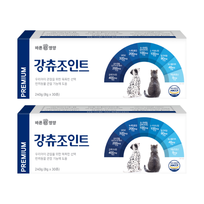 바른뉴트리펫 강츄조인트 강아지 고양이 관절 슬개골 영양제 콘드로이친, 강츄조인트, 2개, 뼈관절강화