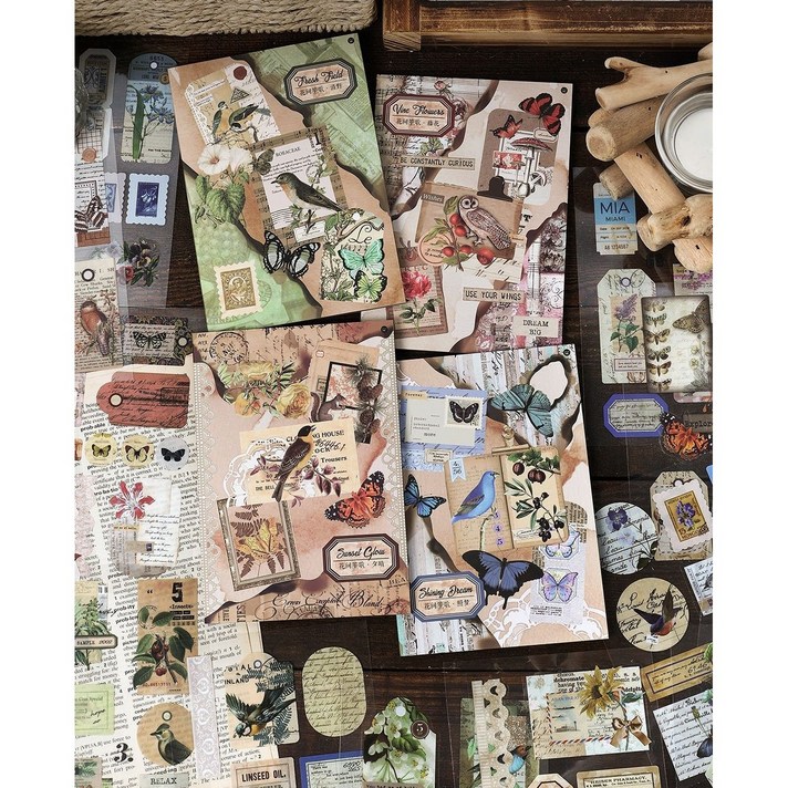 스티커북 세트 vol 108 다꾸 스티커 빈티지 포용 도무송 스크랩북