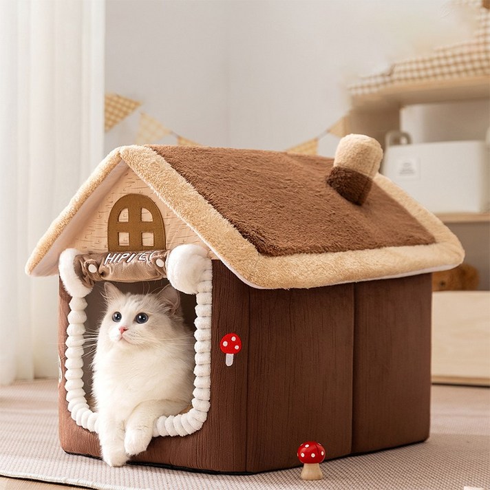 호밍사이 고양이숨숨집 고양이집 쿠션하우스 고양이겨울집 고양이침낭 사계절 캣하우스 고양이하우스