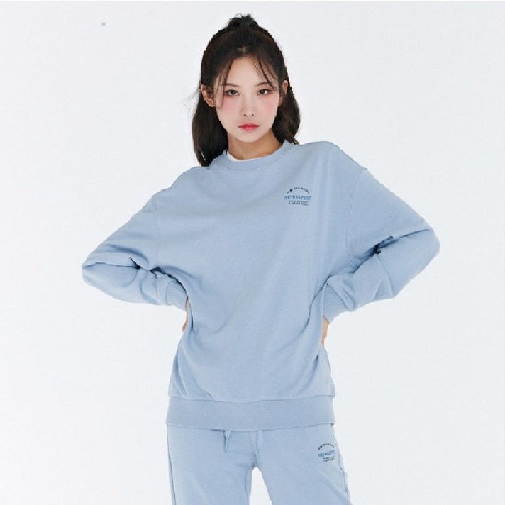 체이스컬트경산 NC  남녀공용 에센셜 레터딩 기본  맨투맨 라운드 긴팔 티셔츠