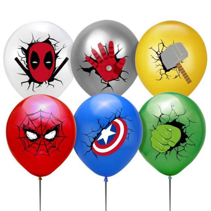영웅 히어로 스파이더맨 헐크 토르 아이언맨 풍선 6개 세트