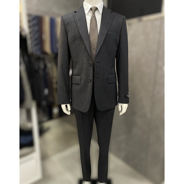 리버클래시 24FW 차콜 울 스트라이프 테일러핏 정장LKW11480 LKW13480DG