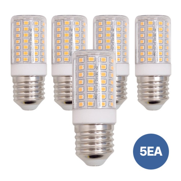 더쎈 LED 콘벌브 콘램프 옥수수전구 7W E26소켓, 5개, 전구색
