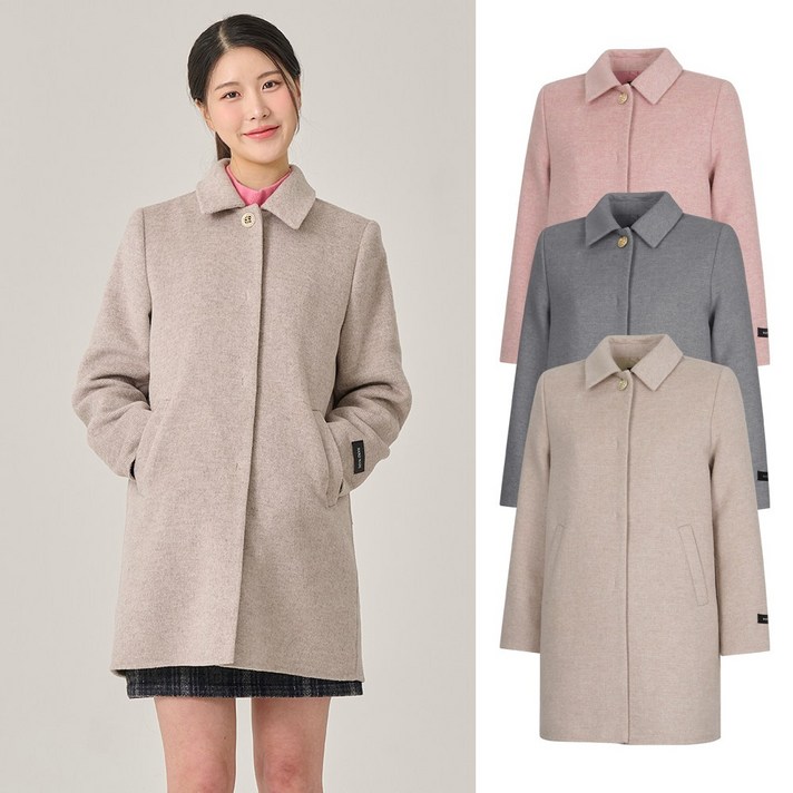 빌트모아 여성 겨울 체크 울 혼방 핸드메이드 코트