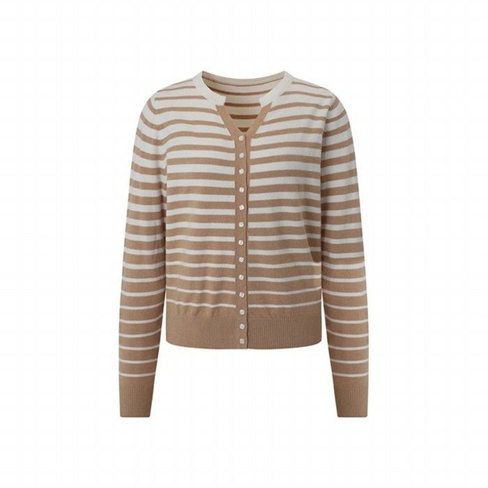 백화점 출고 더틸버리 스트라이프 페이드 버튼 가디건 TRAN1CD55W