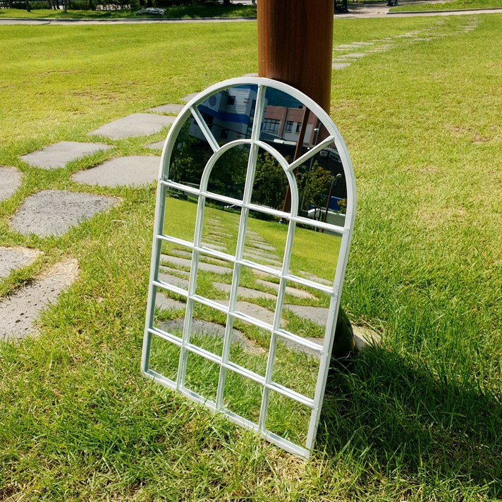 Countryitem 빈티지 컬렉션 창문 거울 아이보리, 단일색상