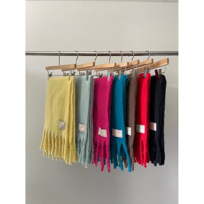 아미먼트 amiment 리브 프린지 목도리 와이드 빅사이즈 울머플러