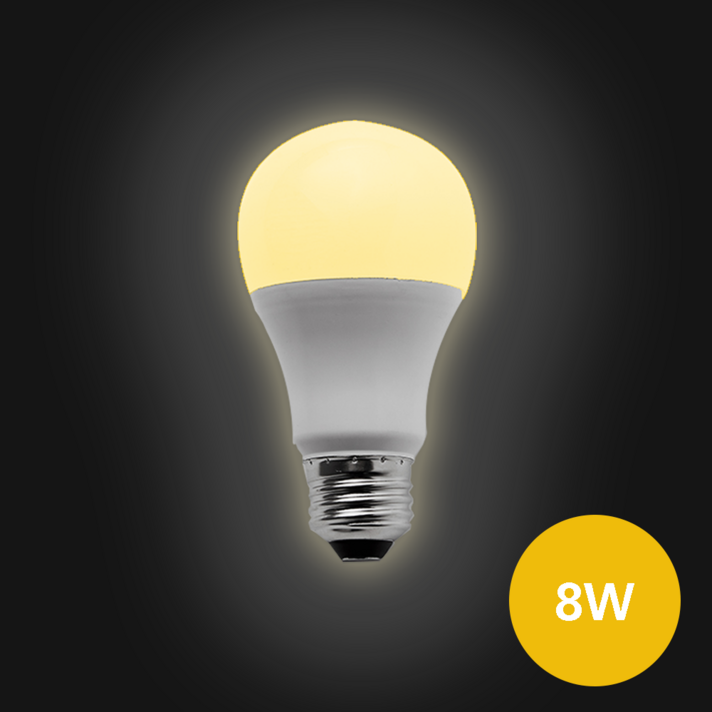 e26 소켓 LED 전구 8W 전구색(주황색빛,3000K)