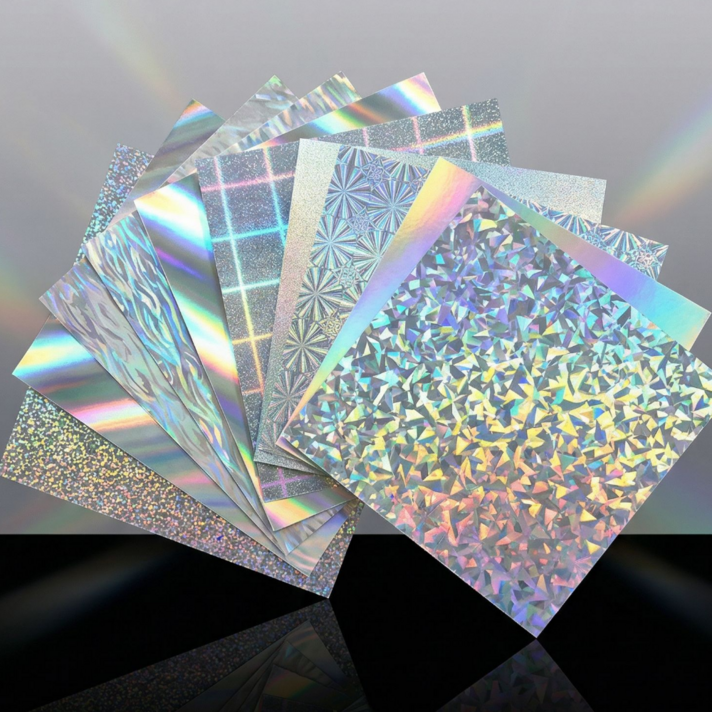 홀로그램 색종이 15x15cm 10종 20매 도톰한 프리미엄 레이저 특수지 종이접기