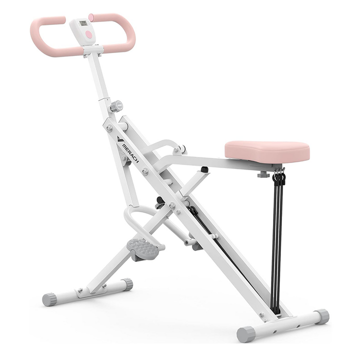 메라치 가정용 스쿼트 로잉 머신 복근운동기구 조절가능 홈트, 화이트핑크